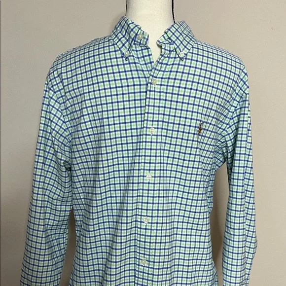 Ralph Lauren Blue and White Plaid Men's Shirt - Picture 3 of 10